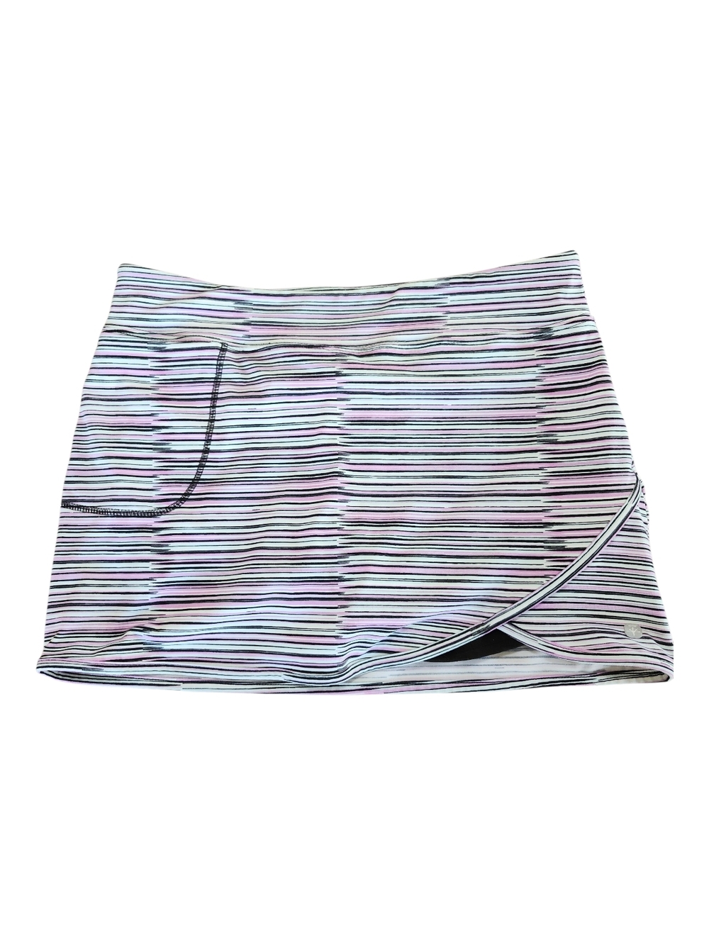 Soybu Striped Active Skort in Lavender, Black & White